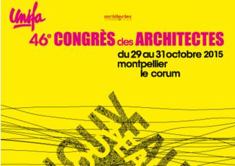 extrait affiche du 46e congres des architectes à Montpellier