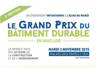 affiche du colloque grand prix du bâtiment durable vaucluse 2015